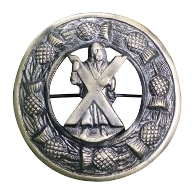 Plaid Brooch Thistle with st. Andrew, ANTIQUE FINISH